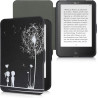 kwmobile Étui Compatible avec Tolino Vision 1/2 / 3/4 HD Coque - Étui à Rabat magnétique Tablette eReader Similicuir - Blanc-Noi