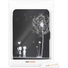 kwmobile Étui Compatible avec Tolino Vision 1/2 / 3/4 HD Coque - Étui à Rabat magnétique Tablette eReader Similicuir - Blanc-Noi