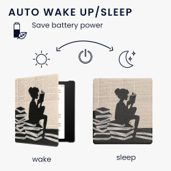 Kwmobile étui compatible avec amazon kindle oasis 10. generation coque - étui à rabat magnétique tablette ereader similicuir - n