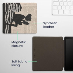 Kwmobile étui compatible avec amazon kindle oasis 10. generation coque - étui à rabat magnétique tablette ereader similicuir - n