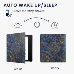 kwmobile Étui Compatible avec Amazon Kindle Oasis 10. Generation Coque - Étui à Rabat magnétique Tablette eReader Similicuir - J