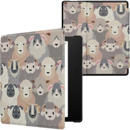 kwmobile Étui Compatible avec Amazon Kindle Oasis 10. Generation Coque - Étui à Rabat magnétique Tablette eReader Similicuir - B