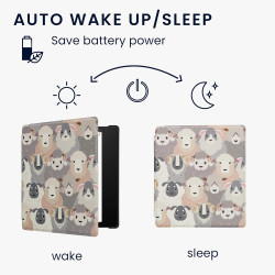 kwmobile Étui Compatible avec Amazon Kindle Oasis 10. Generation Coque - Étui à Rabat magnétique Tablette eReader Similicuir - B