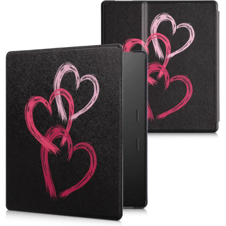 kwmobile Étui Compatible avec Amazon Kindle Oasis 10. Generation Coque - Étui à Rabat magnétique Tablette eReader Similicuir - R