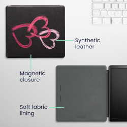kwmobile Étui Compatible avec Amazon Kindle Oasis 10. Generation Coque - Étui à Rabat magnétique Tablette eReader Similicuir - R