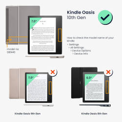 kwmobile Étui Compatible avec Amazon Kindle Oasis 10. Generation Coque - Étui à Rabat magnétique Tablette eReader Similicuir - G
