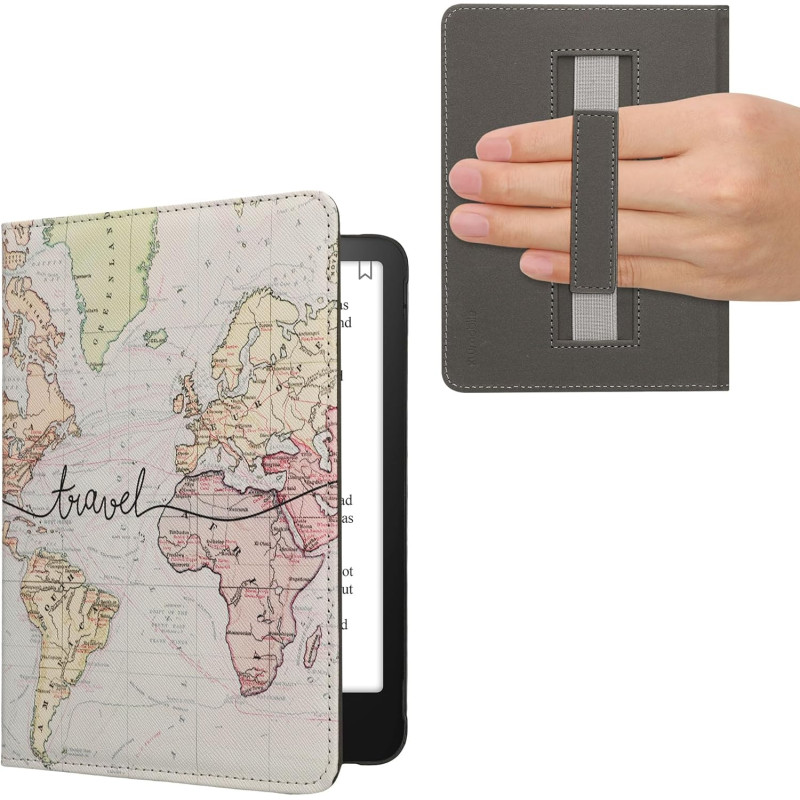 Kwmobile étui compatible avec amazon kindle paperblanc (2024)/colorsoft coque - étui à rabat magnétique tablette ereader similic