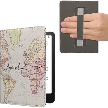 Kwmobile étui compatible avec amazon kindle paperblanc (2024)/colorsoft coque - étui à rabat magnétique tablette ereader similic