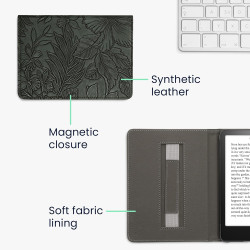 Kwmobile étui compatible avec amazon kindle paperblanc (2024)/colorsoft coque - étui à rabat magnétique tablette ereader similic