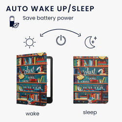 Kwmobile étui compatible avec amazon kindle paperblanc (2024)/colorsoft coque - étui à rabat magnétique tablette ereader similic
