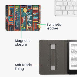 Kwmobile étui compatible avec amazon kindle paperblanc (2024)/colorsoft coque - étui à rabat magnétique tablette ereader similic