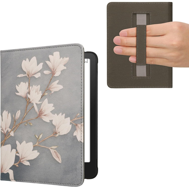 Kwmobile étui compatible avec amazon kindle paperblanc (2024)/colorsoft coque - étui à rabat magnétique tablette ereader similic