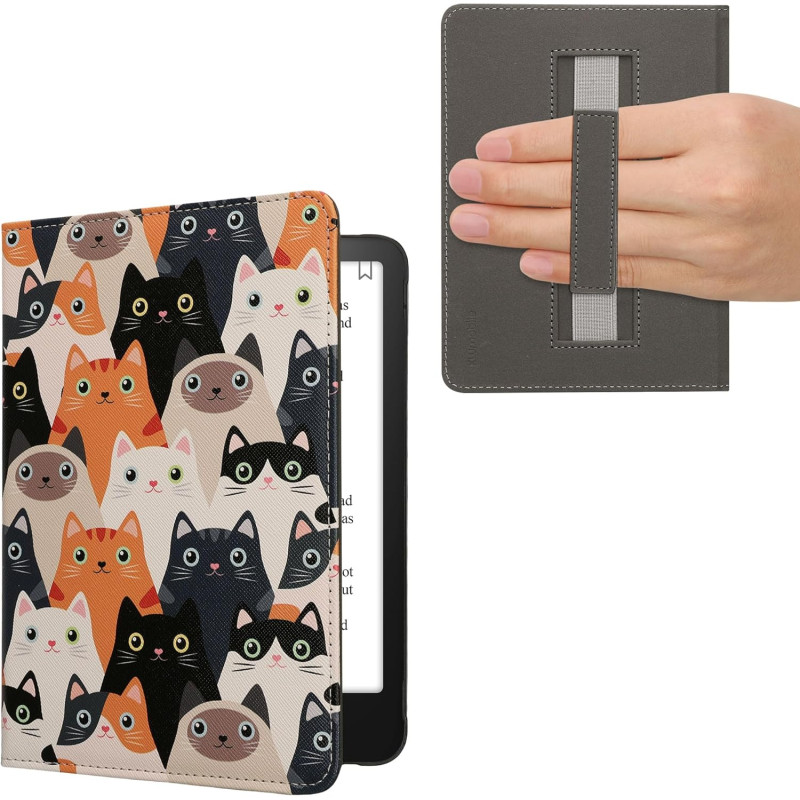 Kwmobile étui compatible avec amazon kindle paperblanc (2024)/colorsoft coque - étui à rabat magnétique tablette ereader similic