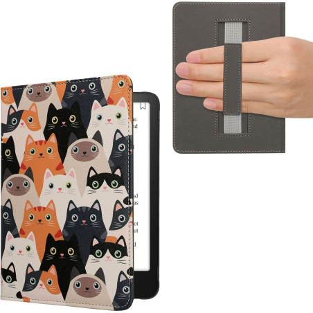 Kwmobile étui compatible avec amazon kindle paperblanc (2024)/colorsoft coque - étui à rabat magnétique tablette ereader similic
