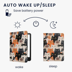 Kwmobile étui compatible avec amazon kindle paperblanc (2024)/colorsoft coque - étui à rabat magnétique tablette ereader similic