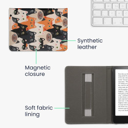Kwmobile étui compatible avec amazon kindle paperblanc (2024)/colorsoft coque - étui à rabat magnétique tablette ereader similic