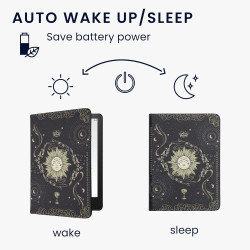 Kwmobile etui compatible avec kindle paperblanc 11e génération - étui à rabat magnétique tablette ereader similicuir avec sangle