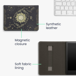 Kwmobile etui compatible avec kindle paperblanc 11e génération - étui à rabat magnétique tablette ereader similicuir avec sangle