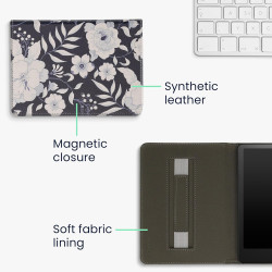 Kwmobile etui compatible avec kindle paperblanc 11e génération - étui à rabat magnétique tablette ereader similicuir avec sangle