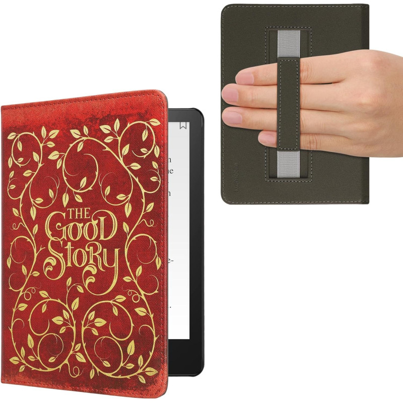 Kwmobile etui compatible avec kindle paperblanc 11e génération - étui à rabat magnétique tablette ereader similicuir avec sangle