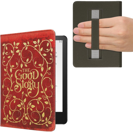 Kwmobile etui compatible avec kindle paperblanc 11e génération - étui à rabat magnétique tablette ereader similicuir avec sangle