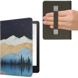 Kwmobile etui compatible avec kindle paperblanc 11e génération - étui à rabat magnétique tablette ereader similicuir avec sangle