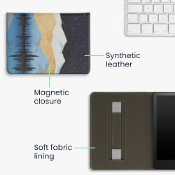 Kwmobile etui compatible avec kindle paperblanc 11e génération - étui à rabat magnétique tablette ereader similicuir avec sangle
