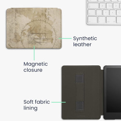 Kwmobile etui compatible avec kindle paperblanc 11e génération - étui à rabat magnétique tablette ereader similicuir avec sangle
