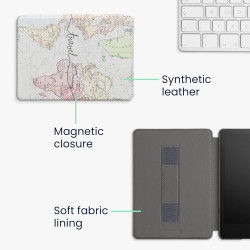 Kwmobile etui compatible avec kindle paperblanc 11e génération - étui à rabat magnétique tablette ereader similicuir avec sangle