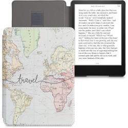 Kwmobile etui compatible avec kindle paperblanc 11e génération - étui à rabat magnétique tablette ereader similicuir avec sangle