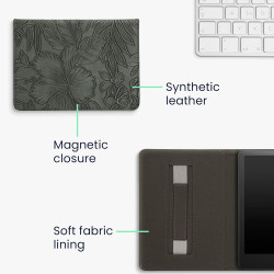 Kwmobile etui compatible avec kindle paperblanc 11e génération - étui à rabat magnétique tablette ereader similicuir avec sangle