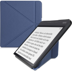 kwmobile Étui Compatible avec Kobo Forma Coque - Étui à Rabat magnétique Tablette eReader Similicuir - Bleu foncé