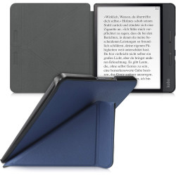 kwmobile Étui Compatible avec Kobo Forma Coque - Étui à Rabat magnétique Tablette eReader Similicuir - Bleu foncé