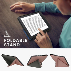 kwmobile Étui Compatible avec Kobo Forma Coque - Étui à Rabat magnétique Tablette eReader Similicuir - Or Rose