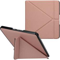 kwmobile Étui Compatible avec Kobo Forma Coque - Étui à Rabat magnétique Tablette eReader Similicuir - Or Rose