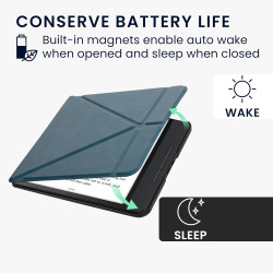 kwmobile Étui Compatible avec Kobo Forma Coque - Étui à Rabat magnétique Tablette eReader Similicuir - pétrole