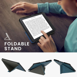 kwmobile Étui Compatible avec Kobo Forma Coque - Étui à Rabat magnétique Tablette eReader Similicuir - pétrole