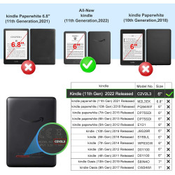 CoBak Coque Étui pour Kindle – 6" Housse de Protection Compatible avec Les appareils Kindle 11e génération (modèle 2022/2024), S