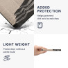 Kwmobile étui compatible avec kobo aura h2o edition 2 coque - étui à rabat magnétique tablette ereader similicuir - noir-beige