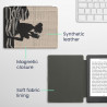 Kwmobile étui compatible avec kobo aura h2o edition 2 coque - étui à rabat magnétique tablette ereader similicuir - noir-beige