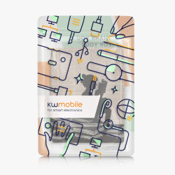 Kwmobile étui compatible avec kobo aura h2o edition 2 coque - étui à rabat magnétique tablette ereader similicuir - noir-beige