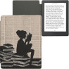 Kwmobile étui compatible avec kobo aura h2o edition 2 coque - étui à rabat magnétique tablette ereader similicuir - noir-beige