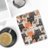 Kwmobile étui compatible avec kobo aura h2o edition 2 coque - étui à rabat magnétique tablette ereader similicuir - orange-noir-