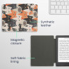 Kwmobile étui compatible avec kobo aura h2o edition 2 coque - étui à rabat magnétique tablette ereader similicuir - orange-noir-