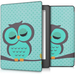 kwmobile Étui Compatible avec Kobo Aura H2O Edition 2 Coque - Étui à Rabat magnétique Tablette eReader Similicuir - Turquoise-Ma