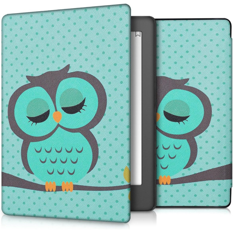 kwmobile Étui Compatible avec Kobo Aura H2O Edition 2 Coque - Étui à Rabat magnétique Tablette eReader Similicuir - Turquoise-Ma