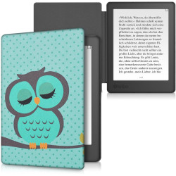 kwmobile Étui Compatible avec Kobo Aura H2O Edition 2 Coque - Étui à Rabat magnétique Tablette eReader Similicuir - Turquoise-Ma