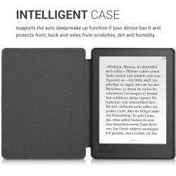 kwmobile Étui Compatible avec Kobo Aura H2O Edition 2 Coque - Étui à Rabat magnétique Tablette eReader Similicuir - Marron-Marro