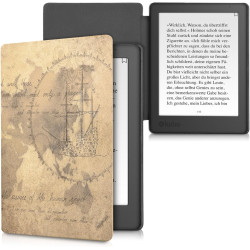 kwmobile Étui Compatible avec Kobo Aura H2O Edition 2 Coque - Étui à Rabat magnétique Tablette eReader Similicuir - Marron-Marro