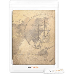 kwmobile Étui Compatible avec Kobo Aura H2O Edition 2 Coque - Étui à Rabat magnétique Tablette eReader Similicuir - Marron-Marro